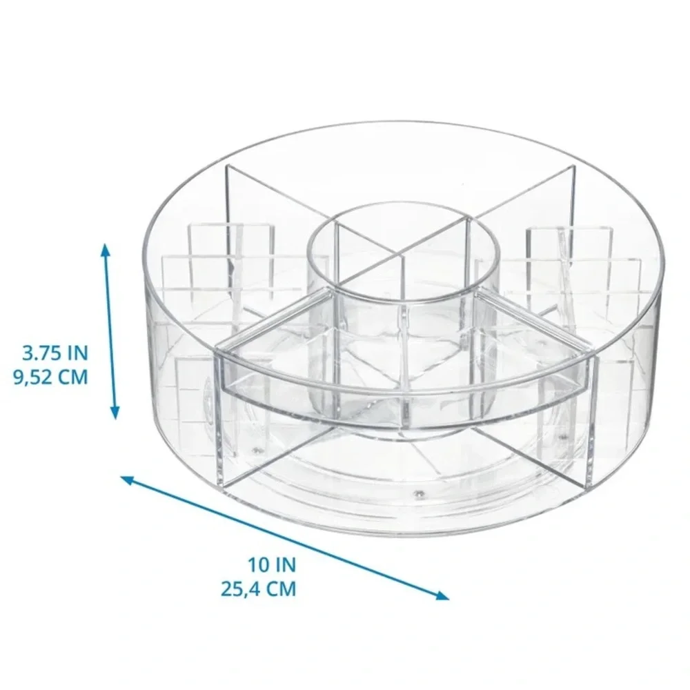 iDESIGN Lazy Susan Spinning Cosmetic Organizer, Clear